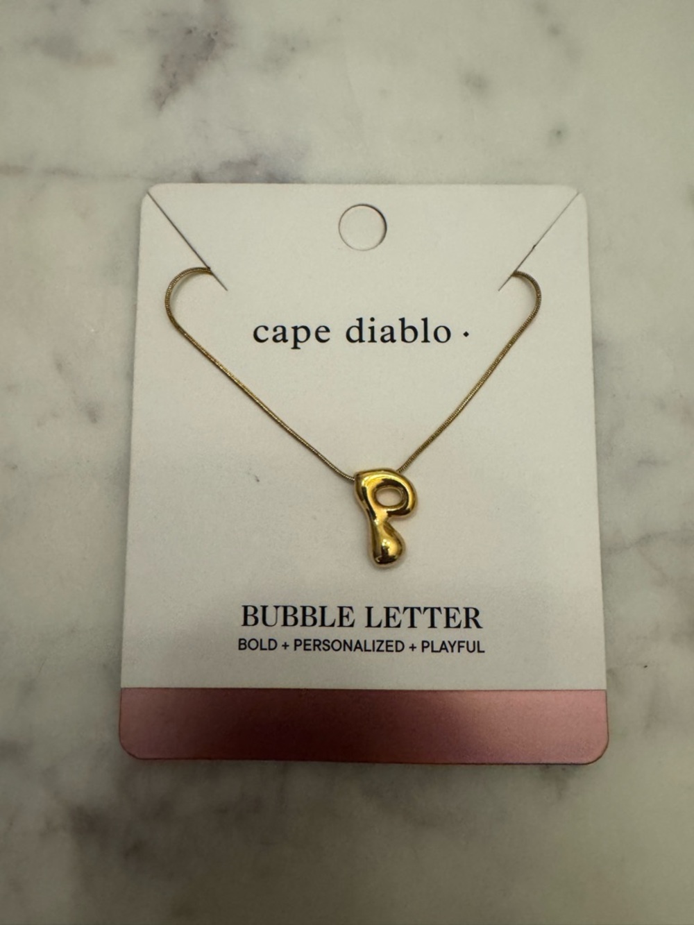 NWT Cape Diablo by Anthropologie Bubble Initial Necklace “P” - Picture 2 of 3